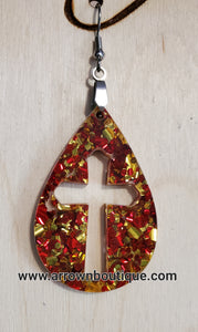 Cross fall acrylic earrings